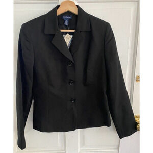 Anne Taylor - Women's size 6 black long sleeve Jacket Cotton Silk Blend